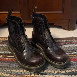 Dr. / Doc Marten’s 1460 Pascal Front Zip Boots in Black Cherry